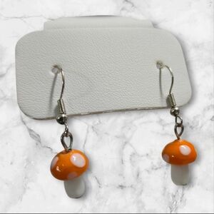Orange Mushroom Earrings